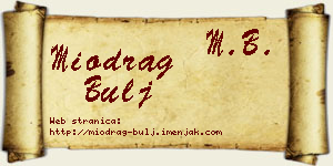 Miodrag Bulj vizit kartica